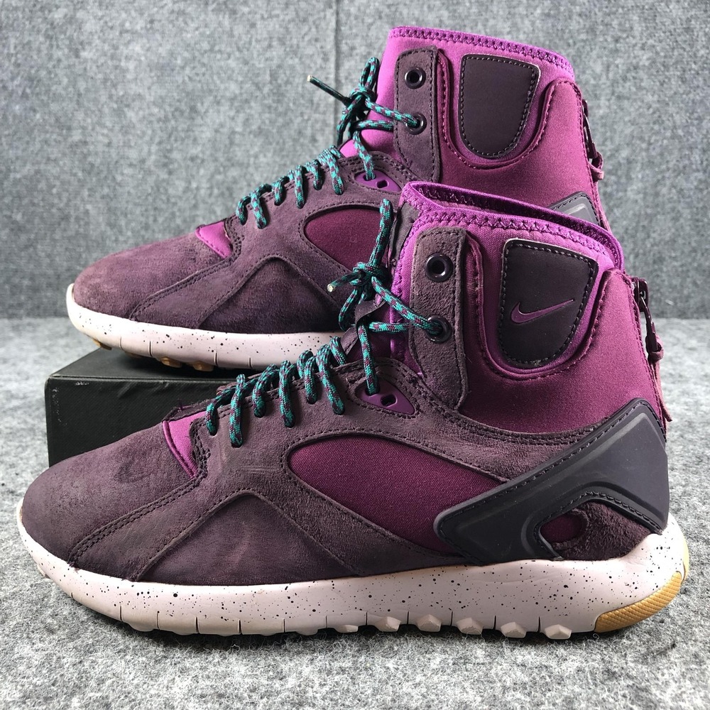 Nike Air Huarache Run Mid Shoes‎ Womens 7.5 Purple Suede Zip 749532-555 - Picture 3 of 15